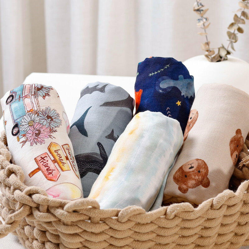 Kangobaby-Premier بطانية قماط قطنية من الخيزران للأطفال ، لف لحديثي الولادة ، منشفة حمام للرضع ، تنفس ، حياتي الناعمة ، 120x110cm