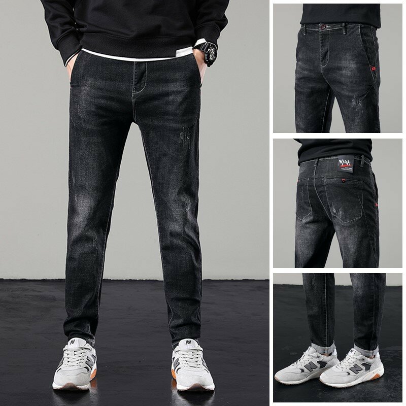Fashion Autumn Winter Mens Cotton Long Pants  Casual Male Skinny Jeans Men Jeans