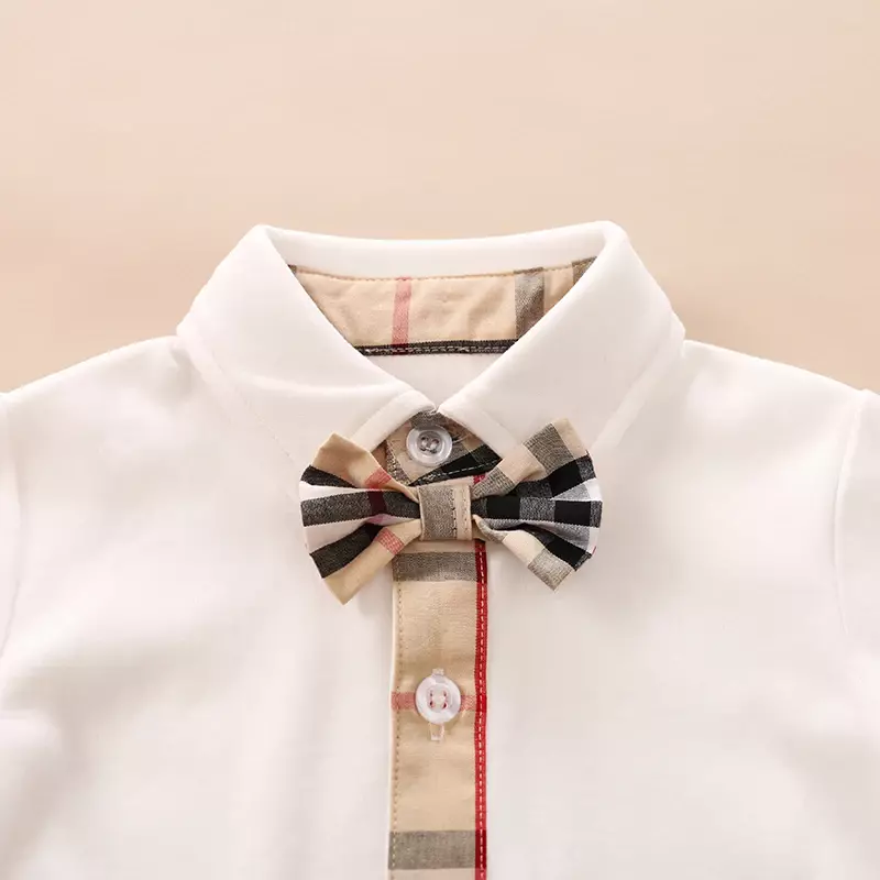 بيبي بوي ربطة القوس فيونكة رومبير الوليد بدلة رسمية الرضع طويلة الأكمام ارتداءها طفل حللا نيسيس 0-18 أشهر