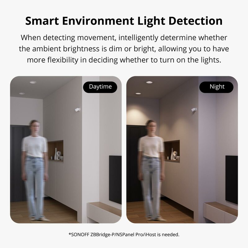 مستشعر حركة SONOFF-Zigbee ، كشف ضوء البيئة ، إشعار تنبيه أمن المنزل ، المشهد الذكي ، عبر eWeLink ، Google
