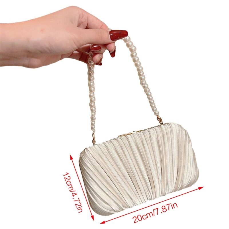 حقيبة سهرة مطوية متطورة حقيبة بوليستر عصرية حقيبة يد صغيرة هدية لصديقتك مثالية للحفلات والسهرات 517D