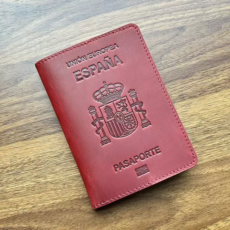 جلد طبيعي اسبانيا غطاء جواز سفر شخصي مجنون الحصان فوندا Pasaporte الأعمال للجنسين دائم الإسبانية