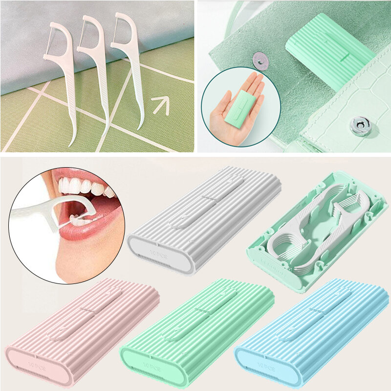 المحمولة البلاستيك الأسنان دودة الحرير صندوق تخزين أوتوماتيكي الخيط اختيار موزع مريحة عملية كبيرة للسفر التخييم