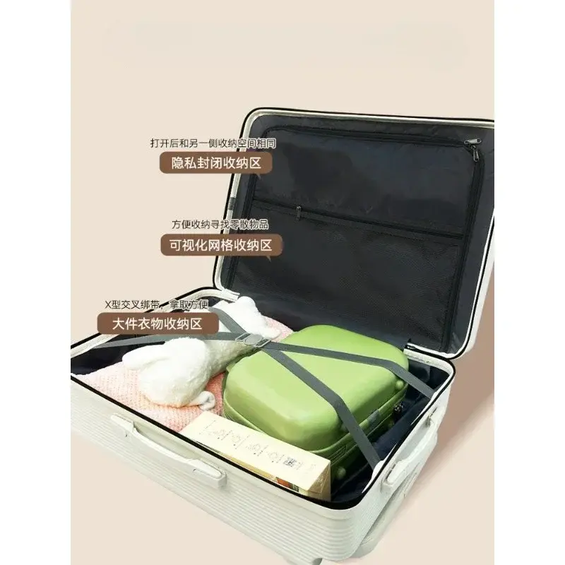 حقيبة دوارة متعددة الوظائف للسيدات ، حقيبة ترولي سميكة للأمتعة ، صندوق صعود ترولي عريض ، مناسب للسيدات