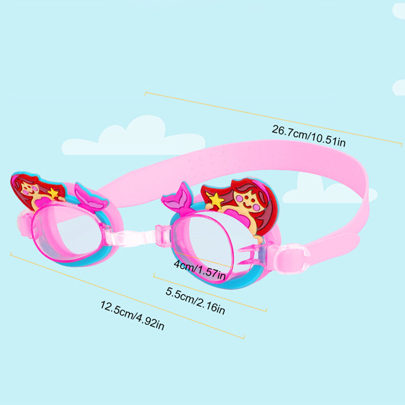 المهنية نظارات السباحة فتاة الكرتون السباحة نظارات مع الأذن التوصيل مقاوم للماء مكافحة الضباب السباحة نظارات للأطفال الاطفال الهدايا