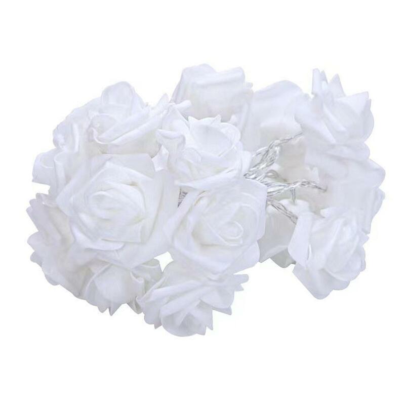 أضواء سلسلة زهرة الورد LED ، إكليل زهور صناعية ، مقاومة للماء IP43