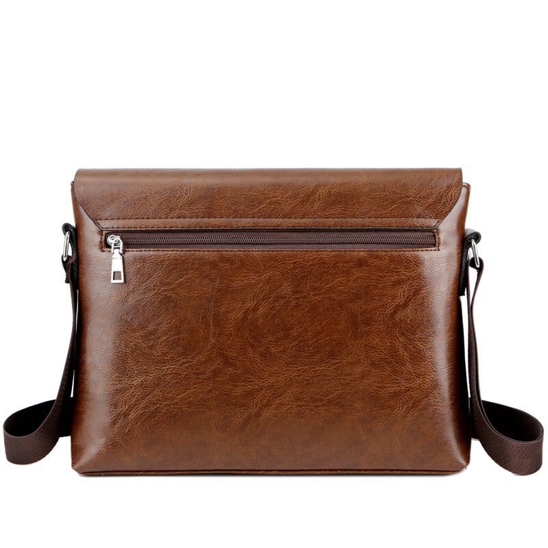 حقيبة كتف كلاسيكية من الجلد الصناعي ذات سعة كبيرة ، حقيبة ساعي كروس بودي للأعمال للرجال ، حقيبة يد عصرية للرجال