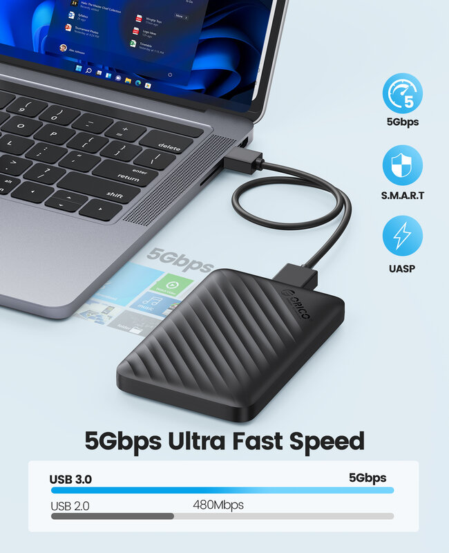 أوريكو USB3.0 5Gbps القرص الصلب الضميمة 2.5 بوصة SATA إلى مايكرو B HDD SSD حالة دعم السيارات النوم للكمبيوتر المحمول دفتر الأقراص الصلبة