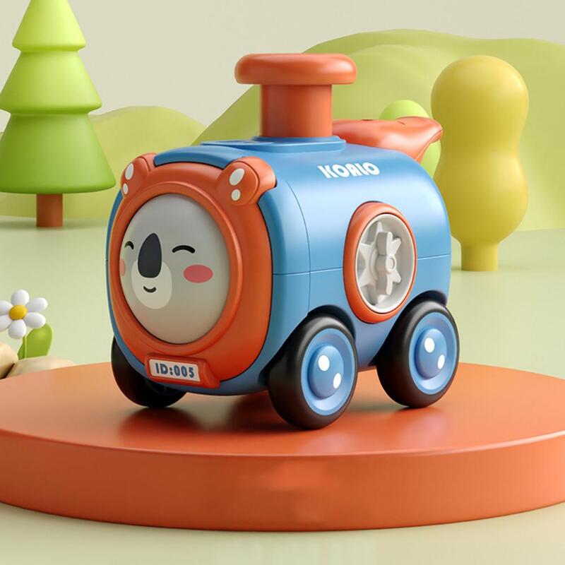 سيارة صغيرة لعبة طفل قطار لعبة الصحافة الذهاب الطفل قطار اللعب صافرة لا بطارية لعبة سيارة صغيرة مع تصميم الكرتون جميل بنين بنات