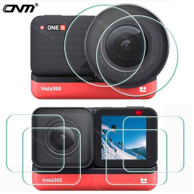 واقي للشاشة لـ Insta360 ONE R Twin Edition وinsta 360 ONE R 4k عدسة بزاوية واسعة كاميرا لين ال سي دي حماية من الزجاج المقسى