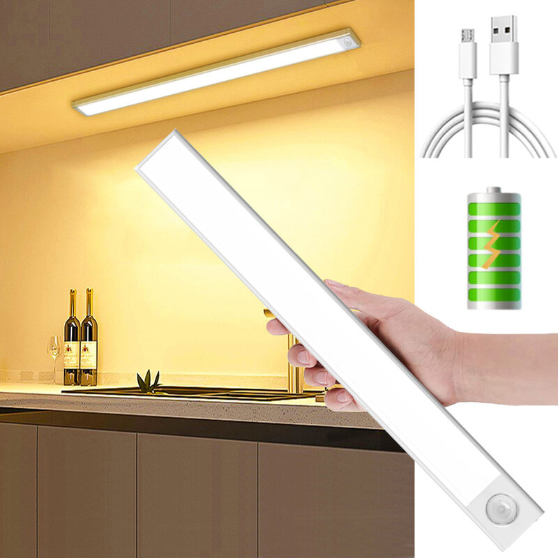 LED رقيقة جدا محس حركة USB اللاسلكية خزانة ليلة ضوء خزانة مصباح للمطبخ المغناطيسي خزانة خزانة غرفة النوم