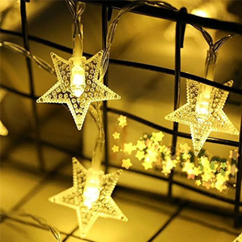 شجرة عيد الميلاد نجمة أدى ضوء سلسلة خرافية ، حفلة عيد الميلاد ، المنزل ، الزفاف ، حديقة ، إكليل ، أضواء الديكور ، 10 المصابيح