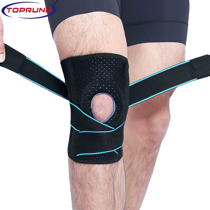 دعامة لدعم الركبة مع مثبتات جانبية ووسادات جيل الرضفة ، دعامات ضغط قابلة للتعديل لآلام الركبة ، 1 * *