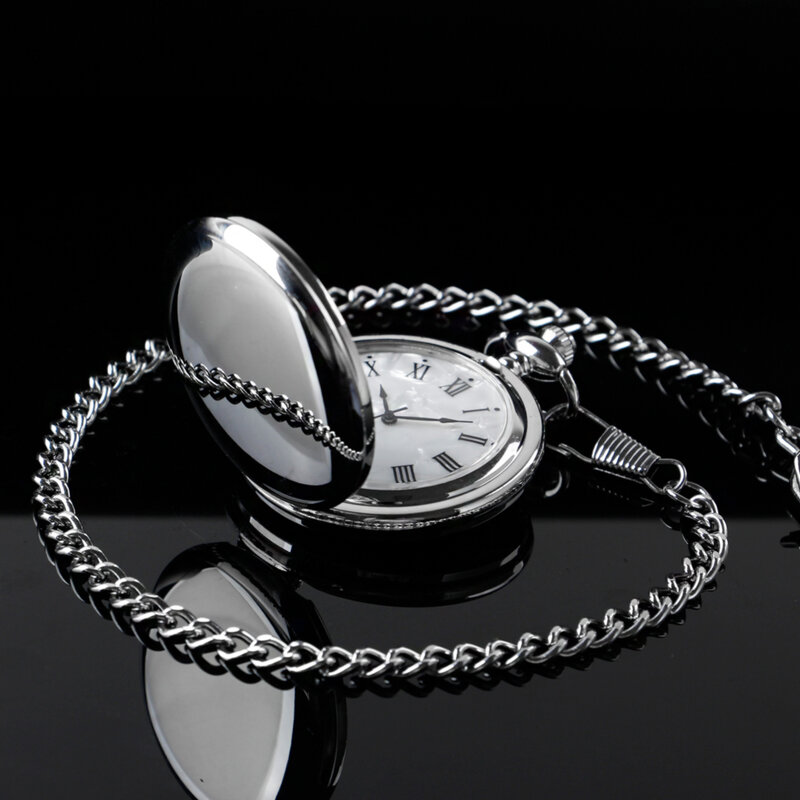 ساعة جيب كوارتز كلاسيكية للرجال والنساء ، قلادة من الفضة ، ساعات سلسلة ، هدية أزياء غير رسمية ، ساعة ، CF1902