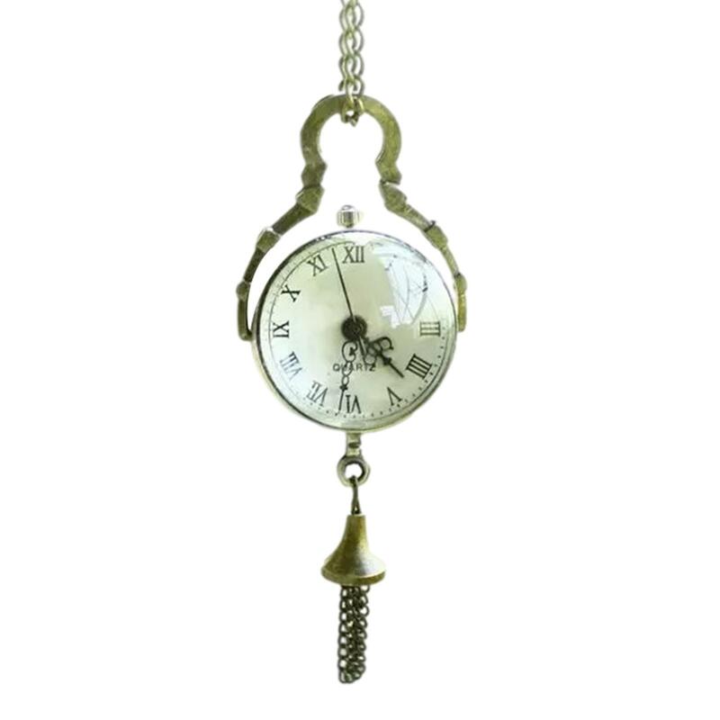 ساعة جيب سبيكة خمر عين السمكة كرة زجاجية قلادة هدية لعيد ميلاد الرجال النساء