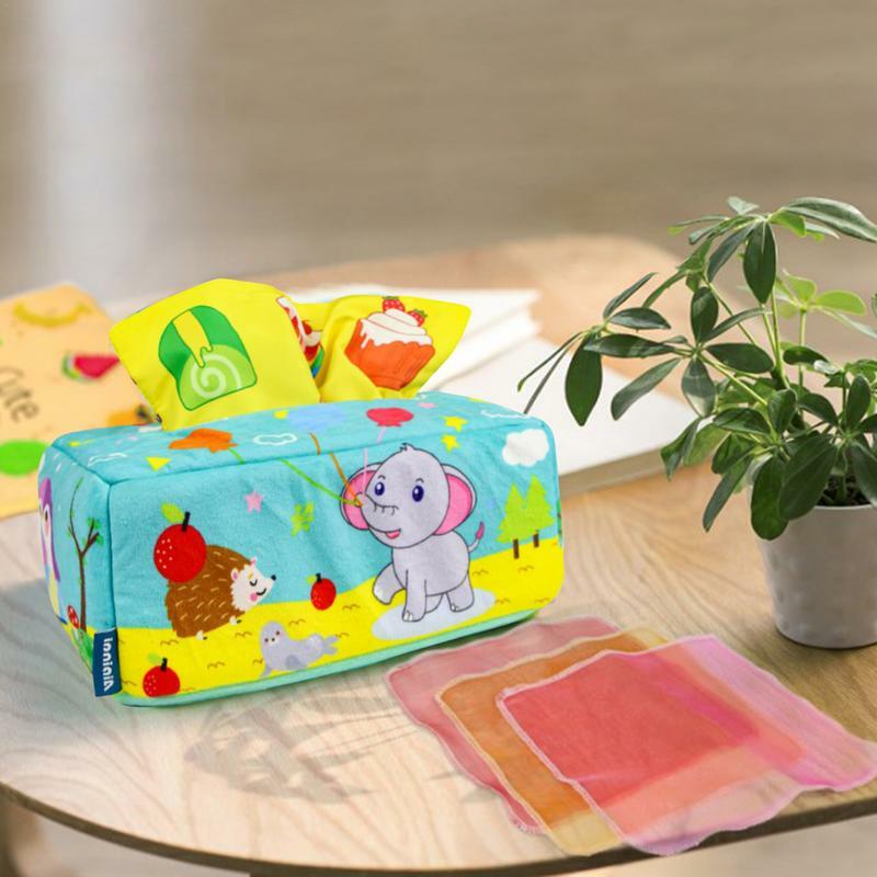 صندوق لعبة الأنسجة الحسية للحيوانات الكرتونية ، التعرف على الألوان ، التعلم قبل المدرسة ، السفر ، المنزل ، التخييم