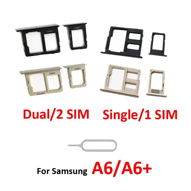 جراب هاتف Samsung Galaxy A6 2018 A600 A600F A600FN A600G A600GN ، حامل بطاقة Micro SD