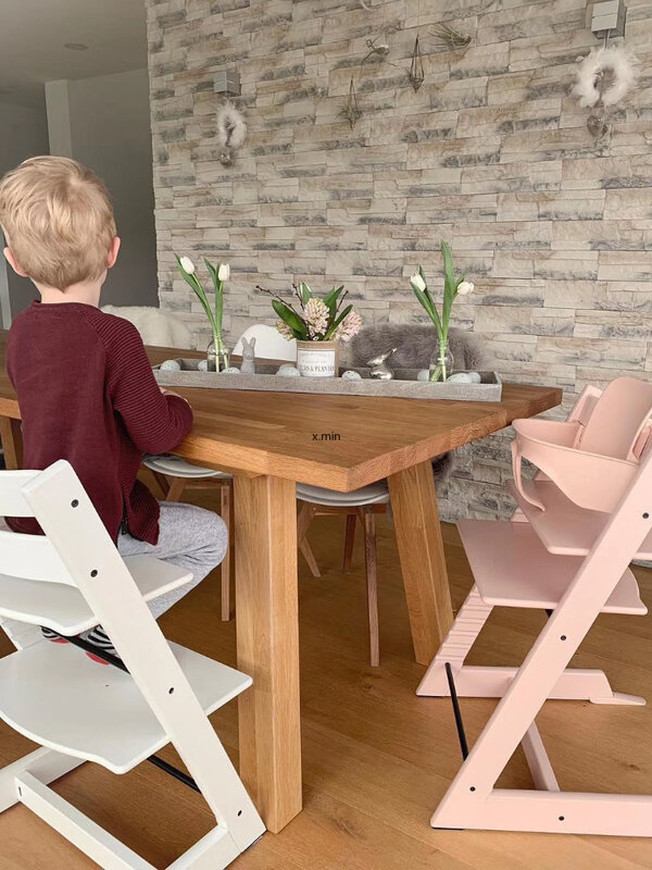 كرسي طعام رفع قابل للتعديل للأطفال ، كرسي طاولة من الخشب الصلب للطفل ، متعدد الوظائف ، اتجاه جديد