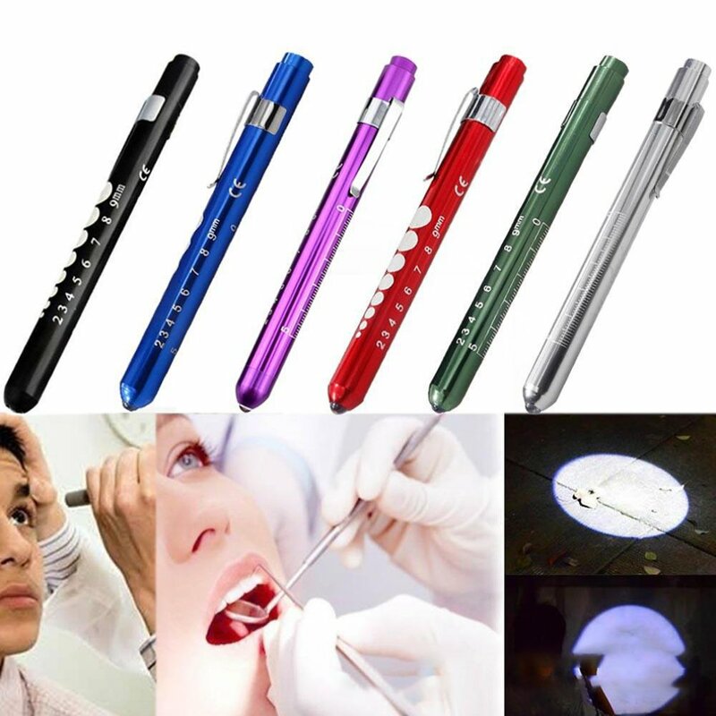 الموفرة للطاقة المحمولة المهنية الطبية مفيد القلم ضوء صدمات مصباح LED يدوي صغير مع مشبك حديدي غير القابل للصدأ