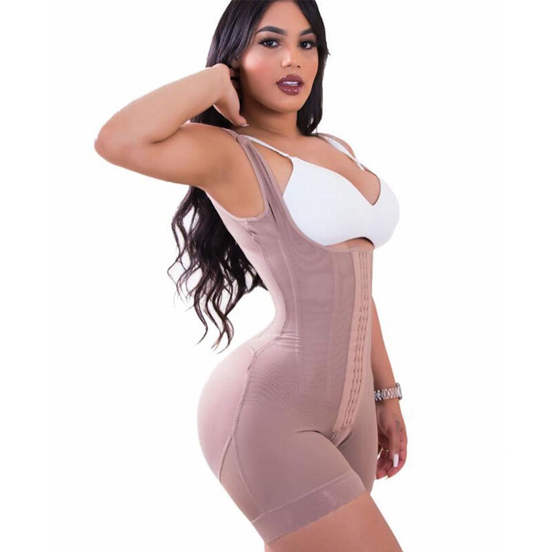فاجاس كولومبيانا-ملابس ضغط مزدوجة عالية للنساء ، تحكم في البطن ، خطاف وإغلاق العين ، تحكم في البطن ، بدلة جسم قابلة للتعديل