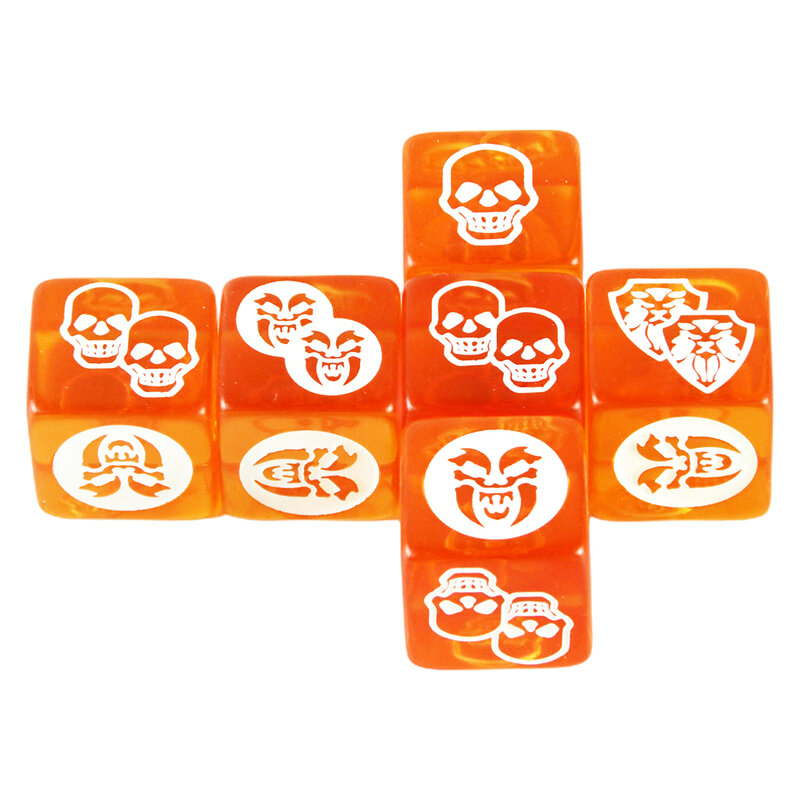 لعبة النرد 4 قطعة-10 قطعة D6 النرد البرتقالي الشفاف مع نمط أبيض لعبة الطاولة لعبة الطاولة