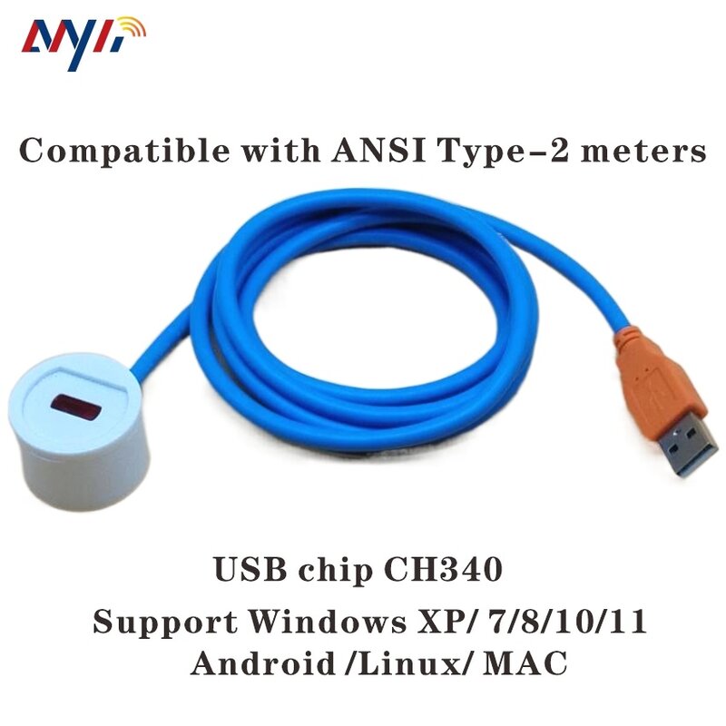 ANSI نوع 2 الاتصالات C12.18 USB2.0 إلى الأشعة تحت الحمراء TransData العالمي البصرية التحقيق ل كيلو واط ساعة الذكية متر القراءة