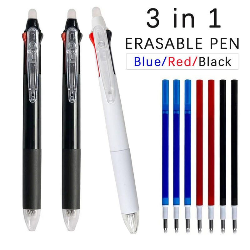 مجموعة أقلام جل إبداعية قابلة للمسح ، قلم متعدد الألوان 3 في 1 ، إعادة تعبئة الحبر السحري ، مقبض قابل للغسل ، أدوات مكتبية ومدرسية ، 3 ألوان ،