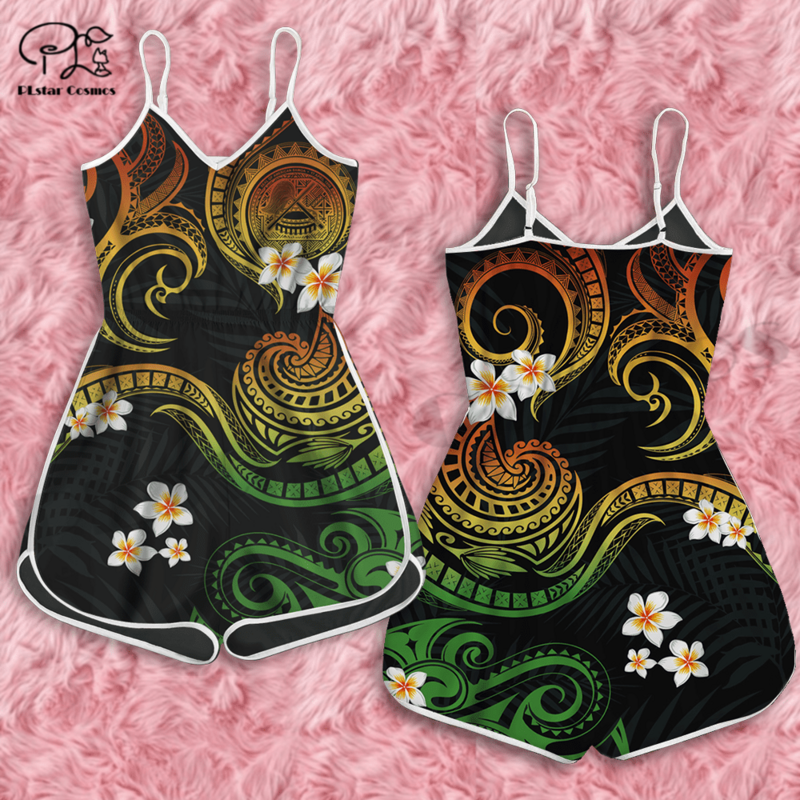 PLstar Cosmos أحدث ثلاثية الأبعاد طباعة ساموا الوشم المرأة السروال القصير بولينيزيا مجموعة خاصة قصيرة بذلة ملابس الصيف غير رسمية الشارع 1