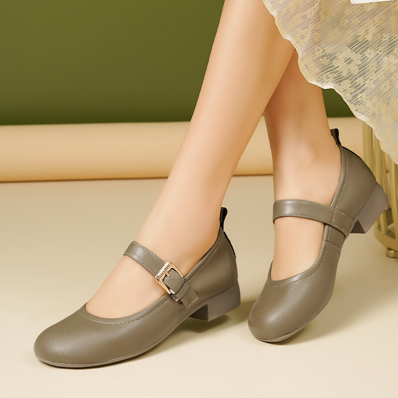 DIMANYU-حذاء ماري جين من الجلد الطبيعي للنساء والفتيات ، أحذية رسمية مانعة للانزلاق ، موضة جديدة ،