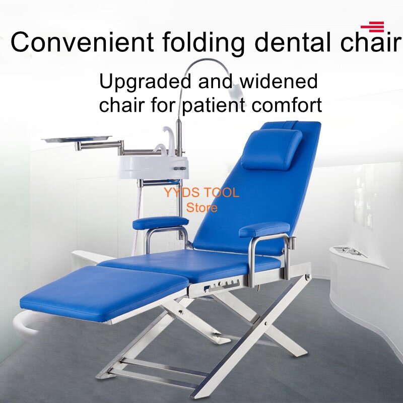 قابل للتعديل بسيط الأسنان التوعية كرسي الأسنان خفيفة الوزن الأسنان للطي كرسي مع اختياري مضخة الهواء التوربينات المحمولة