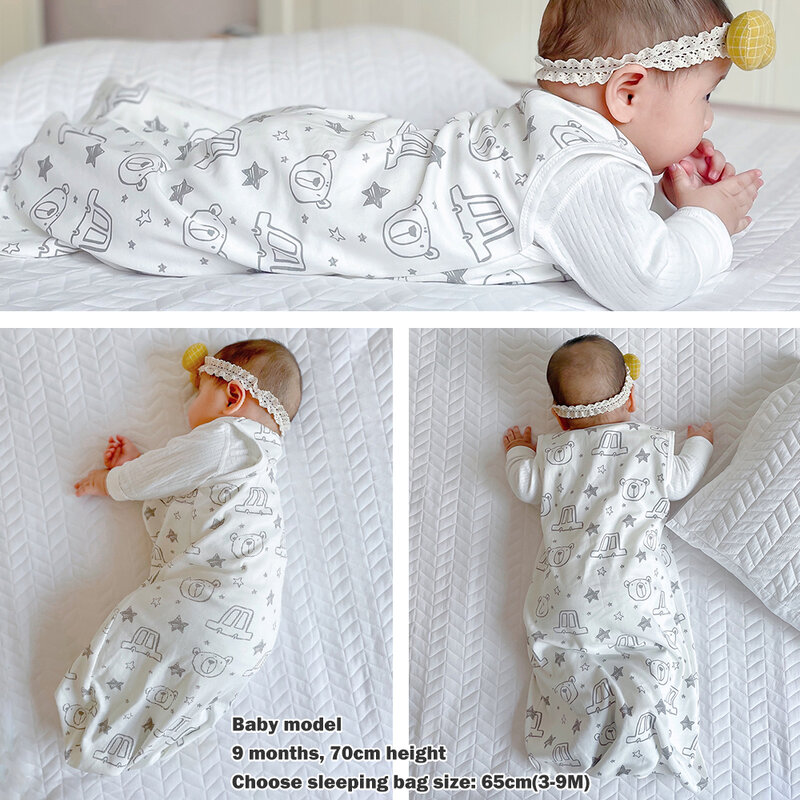 أكياس النوم للطفل 3-18 أشهر الصيف رقيقة الطفل قطعة واحدة ملابس خاصة لطيف الدب طباعة الكرتون كيس النوم مكافحة ركلة بطانية