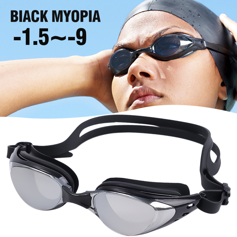 قصر النظر نظارات سباحة وصفة طبية-1.0 ~-9.0 مقاوم للماء مكافحة الضباب السباحة نظارات سيليكون الديوبتر الغوص نظارات الكبار الأطفال