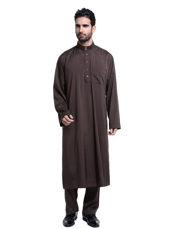طقم رجالي من قطعتين من Jubba Thobe لباكستان بدبي السعودية عباية صلاة ملابس إسلامية بدلة عبادة عربية رمضان