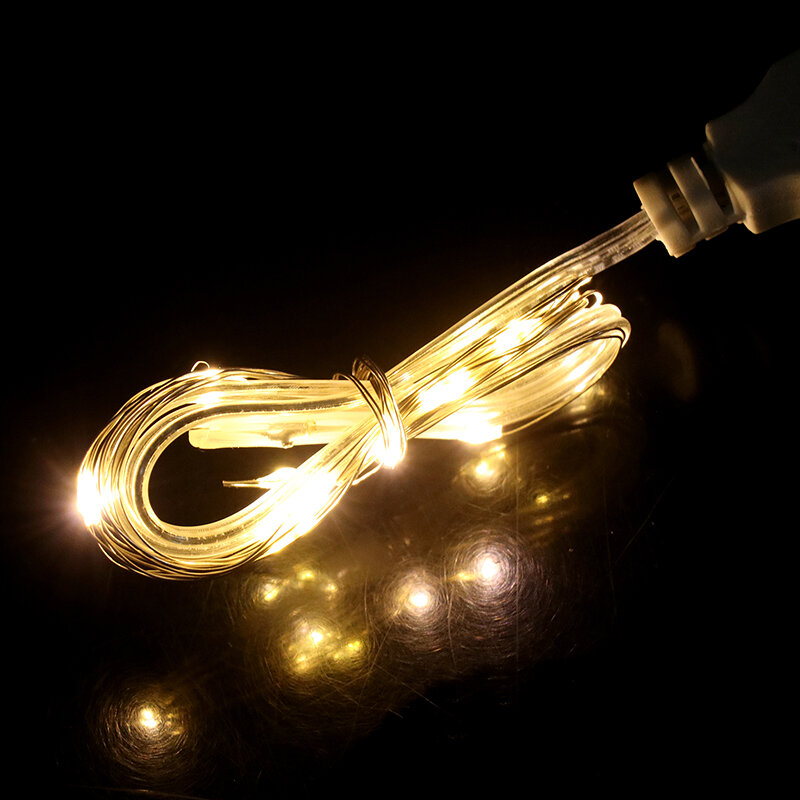 أضواء LED مقاومة للماء ، أسلاك نحاسية ، إضاءة جارلاند ، أضواء خرافية لعيد الميلاد ، ديكور حفل الزفاف ، USB ، 10 مصابيح ليد ، 1: 1: 1