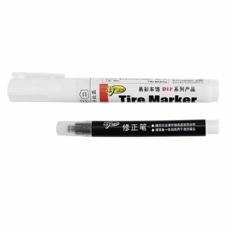 قلم ماركر للإطارات الدائم لإطارات السيارات والدراجات النارية ، لون أبيض ، مجموعة واحدة #3