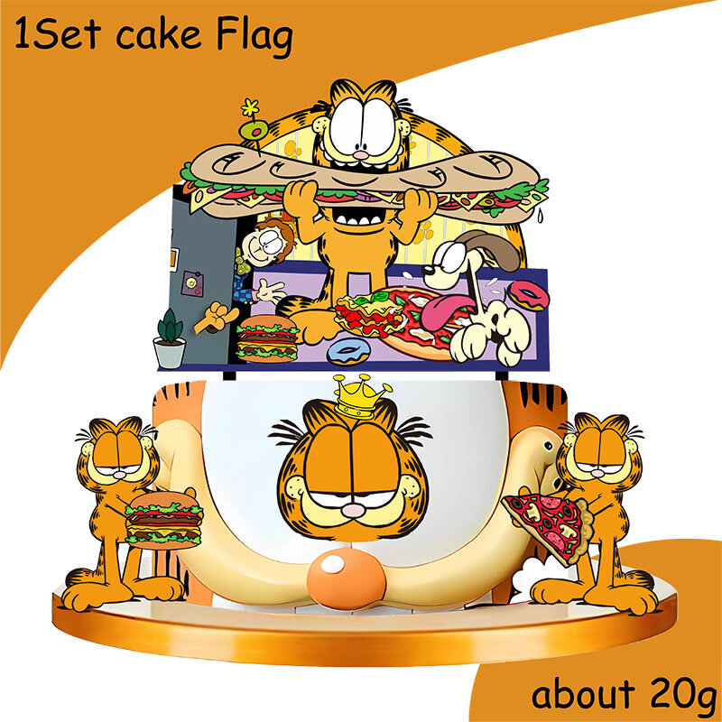 Disney-Garfield لوازم حفلات كرتونية موضوع ، أدوات طعام ، كوب ، طبق ، غطاء علوي ، ديكور للأطفال ، طفلة رضيعة ، عيد ميلاد ، استحمام طفل