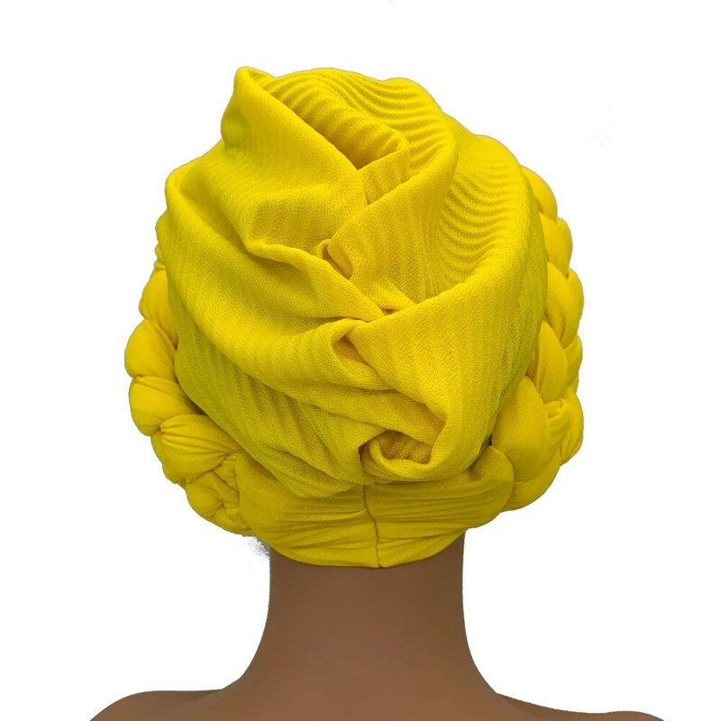 قبعة عمامة هالة مزدوجة الضفيرة للنساء ، ديكو زهور ماسية ، أغطية رأس إريقية ، غطاء رأس ناعم ، ربطة رأس نيجيرية ، موضة