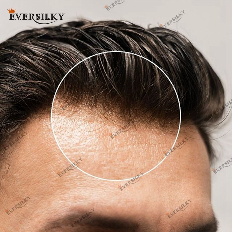 شعري طبيعي شعر مستعار للرجال V-حلقة 0.06-0.08 مللي متر PU قاعدة نظام استبدال الشعر شعر مستقيم/مموج للخيارات شقراء