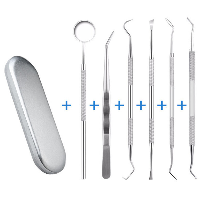 وقت محدود خاص 6 حزمة الأسنان أداة طبيب الأسنان عدة الفم مرآة التحقيق هوك اختيار الملقط أدوات تنظيف الأسنان الأسنان