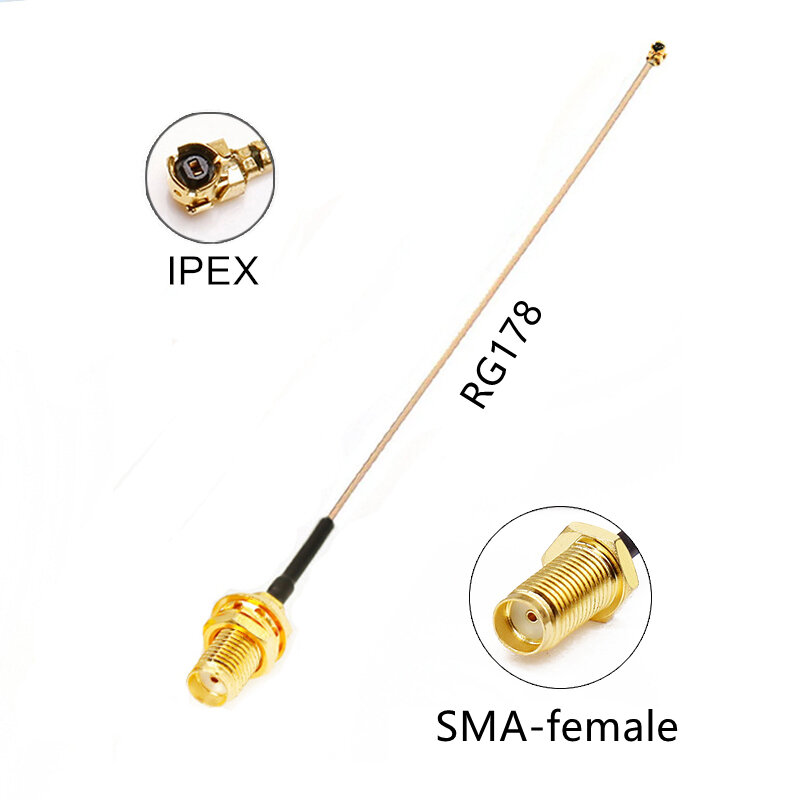 SMA iPEX ضفيرة الطائر RP SMA أنثى إلى U.fl IPX RG178 1.13 كابل مآخذ جاك موصلات محول ل Wifi راوتر لتحديد المواقع AP