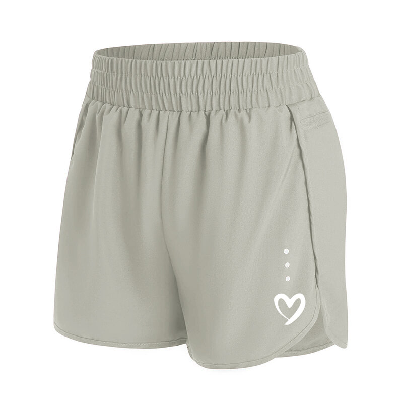 Women's Shorts Hot Summer Casual Short Pants Love Heart Printed Mid Waist Fashion Four Points Sweatpants Woman Streetwear Shorts