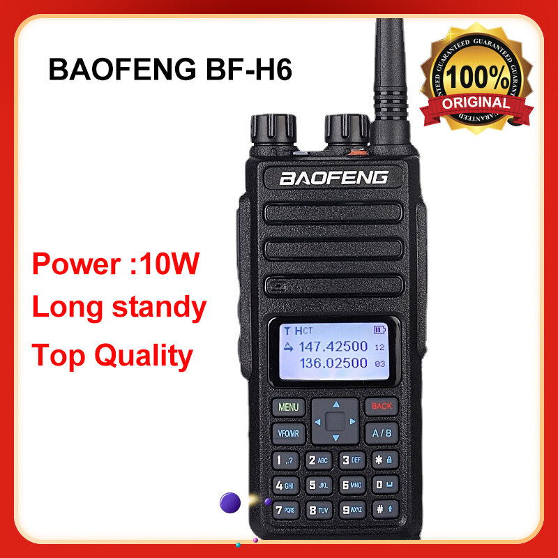BAOFENG BF-H6 لاسلكي تخاطب الهواة 20 كجم عالية الطاقة هام أجهزة الراديو الارسال طويل ستاندي اتجاهين راديو Comunicador