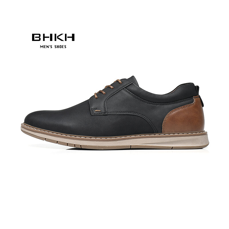 BHKH-أحذية رياضية برباط من الجلد الصناعي للرجال ، تنفس ، عمل ، كاجوال ، طراز المكتب ، الربيع ، الصيف ، جديد ،