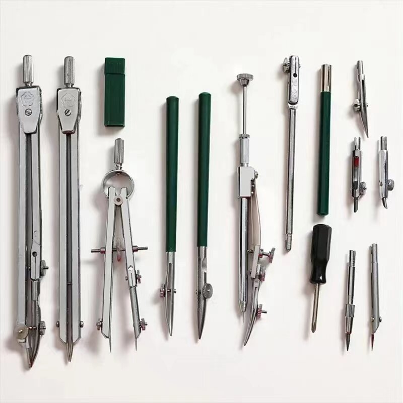 مجموعة قلم رصاص وبوصلة احترافية ، أداة رسم ، أداة ميكانيكية ، أدوات مكتبية ، 15 من الأدوات المكتبية