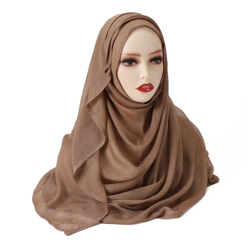Cotton Rayon Hijabs Scarf Solid Headscarf Wraps Big Size Plain Long Shawls Muslim Women Hijab Islamic Turban Headbands Foulard