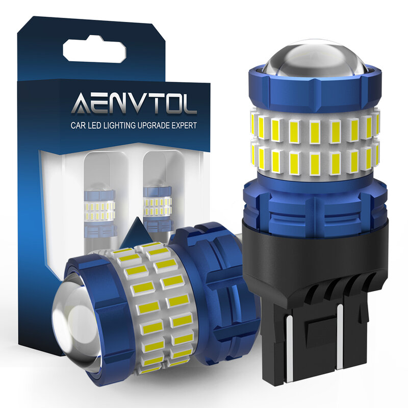 AENVTOL 2x Canbus T20 7440 W21W 7443 W21/5 واط SRCK LED احتياطية عكس مصابيح النهار تشغيل ضوء الفرامل الضوء الخلفي بدوره مصباح إشارة