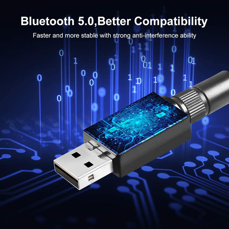 Electop-USB بلوتوث 5.0 5.1 محول دونغل ، طويلة المدى ، استقبال الصوت اللاسلكي ، الارسال للكمبيوتر ، الكمبيوتر المحمول ، Win 7 ، 8 ، 8.1 ، 10