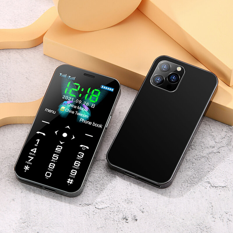 هاتف محمول صغير SOYES D13 4G LTE بشاشة 1.77 بوصة لوحة مفاتيح تعمل باللمس هاتف محمول 900mAh بشريحتين Type-C SOS هاتف صغير