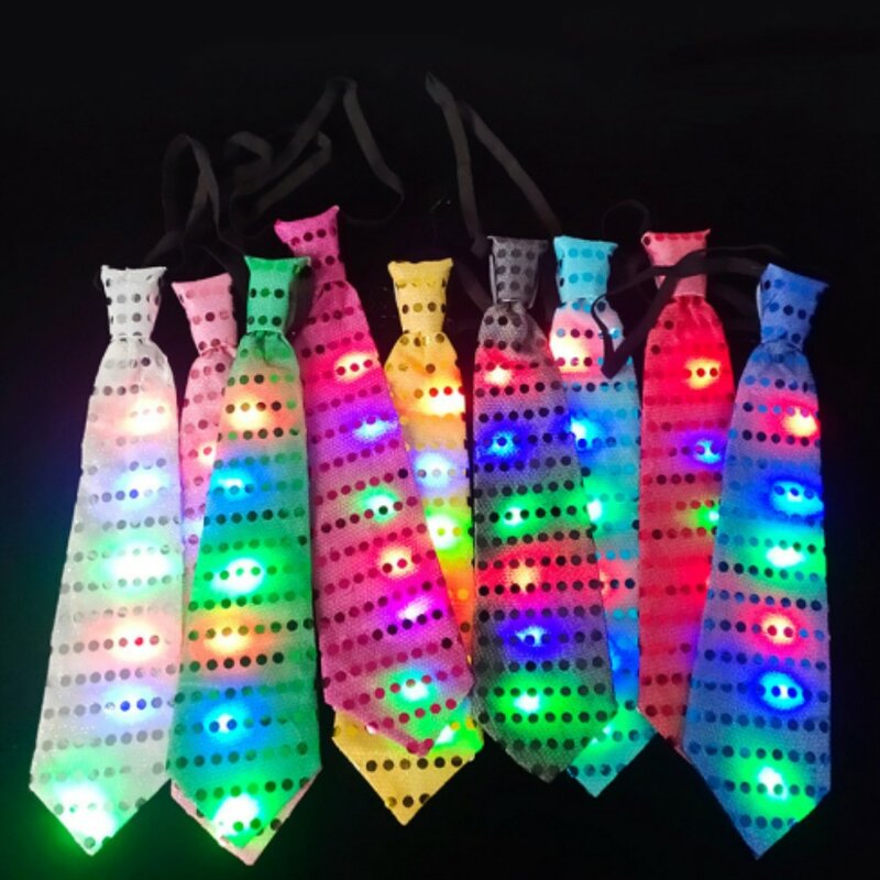 ربطات عنق مضيئة LED بوكونت للرجال ، ترتر مضيء ، ربطة عنق وامضة لعيد الميلاد ، الزفاف ، عيد الميلاد ، هالوين ، ديكور حفلات تأثيري