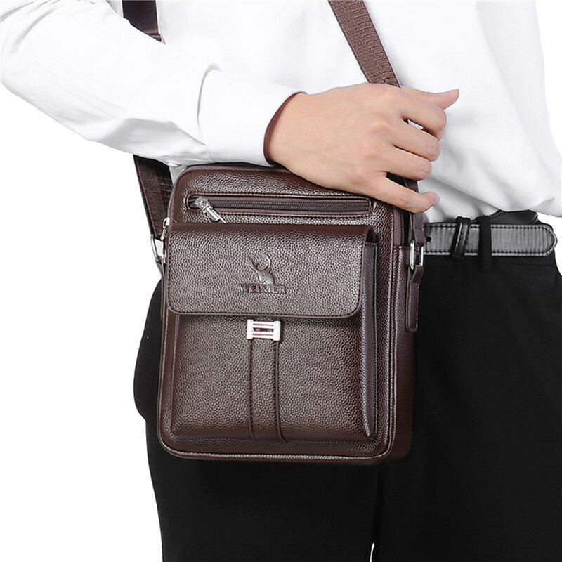 الرجال جلد طبيعي Crossbody حقائب الكتف عالية الجودة حمل موضة رجال الأعمال رسول حقيبة جلدية حقائب فاني حزمة